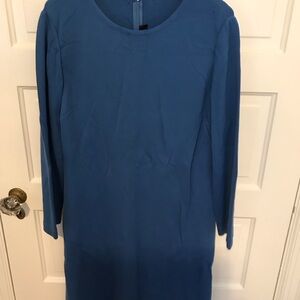 St John Long Blue Dress Zipper Size 14 See Notes
